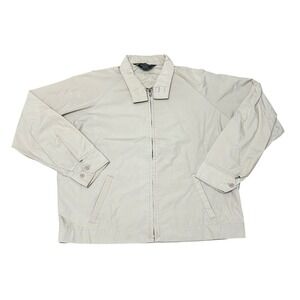 SEARS Jacket Men's L Perma-Prest Beige Windbreaker Full Zip True Vintage